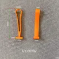 Gedetailleerde afmetingen van de oranje siliconen verpakkingshandgreep model CY-00107 - CY00107 silicone