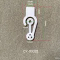 Detailed dimensions of white plastic snap hook for packaging bags, model CY-00028 - CY00028 (White)
