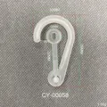 Translucent plastic snap hook for packaging bags with specific dimensions 32x55mm - Packaging Hook Style (CY00058)