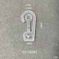 Clear plastic button hook CY-00023 for packaging with specific size measurements - Packaging Hook Style (CY00023)