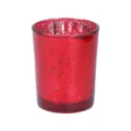 Porte-bougie votive en verre mercure rouge pour decoration interieure romantique bougies. - Petits chandeliers rouges