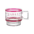 Klares Glasmug mit Henkel, Vintage Retro Stil Tasse für Kaffee, Milch, Wasser und Tee. - Doppelglück (Xi)