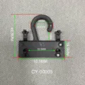 Detaillierte Größenmaße des schwarzen Kunststoff-Druckknopfhakens für Kartons - Stil CY00005 / 500g-1000g Packung / Weiß/Schwarz/Transluzent