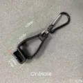 Clip de plástico negro para guantes con mosquetón metálico para accesorios de exterior - Estilo de Mosquetón Grande (CY06008) / Negro