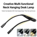 Lampada da lettura a collo LED versatile con bracci flessibili e tre tonalità - 888 / Nero