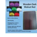 Minimalist red wood texture foldable LED book light, USB rechargeable 7-color night lamp. - 16.5X12.5X2.5CM / Red Walnut