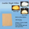 Creative foldable LED book lamp with maple white leather cover and warm glow effects - Maple White PU Leather