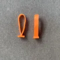 Twee oranje zachte siliconen handvat haken voor elektronische verpakkingen. - CY00111* siliconen