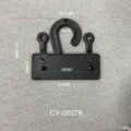 Technische Zeichnung schwarzer Kunststoff-Verpackungshaken für Kartons 47,5x53mm - Stil CY00076 / 500g-1000g Packung / Weiß/Schwarz/Transluzent
