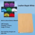 Lampada libro pieghevole minimalista in legno con LED multicolore e batteria da 800mAh ricarica - Pelle PU Bianco Acero Tipo 1