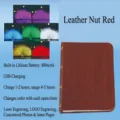 Lampada Libro Pieghevole in Pelle PU Rosso Mogano Effetto Legno con LED Multicolore - Pelle PU Rosso Noce Tipo 1