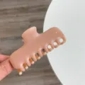Pinza para el pelo minimalista en rosa nude brillante para accesorio de peinado elegante - Rosa Gelatina