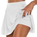 Jupe-short de sport blanche pour femme avec short intégré pour le tennis et le running - S / Bas / Blanc