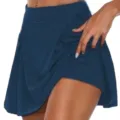 Jupe-short de sport bleu marine pour femme avec short de protection intégré pour l'été - Bleu marine