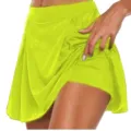 Jupe-short de sport vert néon pour femme avec short intégré pour l'été - Vert Fluorescent
