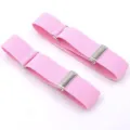 Pink shirt sleeve holder elastic metal clip arm band detail view adjustable garment accessory - Pink