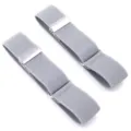 Grey elastic shirt sleeve holders with metal clasps, adjustable arm bands for men and women. - Light Gray
