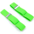 Adjustable elastic shirt sleeve garters and metal clip arm bands for men and women green - Light Green