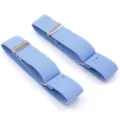 Blue elastic sleeve garters with metal clips for men and women anti-slip arm bands. - Sky Blue