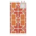 Soft convertible beach towel bag with geometric pattern and tassels for outdoor beach use - Geometric Beach Towel Bag / 90x180cm