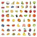 Juego de 60 pegatinas de frutas variadas para decorar portátiles y botellas - 60 Piezas/Paquete / Multicolor