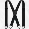 Bretelles Noires Homme Solides 3.8cm Largeur 4 Clips Travail Extérieur Loisirs Pro - Style à 4 Crochets / Noir