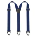 Bretelle elastiche blu per uomo e donna pantaloni con ganci metallici e schiena a Y. - 3 Ganci (Gancio Girevole) / Nero