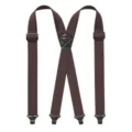 Bretelle marroni elastiche da uomo con 4 clip e design a schiena X regolabile per il lavoro. - Forma a X caffè scuro (stile con clip)