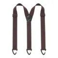 Bretelle elastiche da uomo a X con clip resistenti per pantaloni da lavoro e abbigliamento. - Stile a 3 Ganci / Marrone scuro