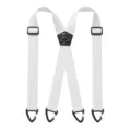 Bretelle elastiche da montagna per uomo all'aperto con trama di mais 3,8 cm e ganci neri. - Stile Quattro Clip Grano di Mais / Bianco