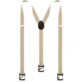 Vista dettagliata delle bretelle uomo kaki da 2.5cm con ganci pratici e design a Y. - Giallo Crema