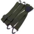 Bretelles élastiques de randonnée tactiques en plein air avec mousquetons pour hommes vert - Forme X Style Quatre Crochets / Vert Militaire