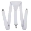 Bretelle bianche regolabili a Y con cinghie elastiche e robuste clip metalliche - Modello 2.5cm / Bianco