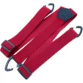 Braghesse da lavoro elastiche rosse da uomo con ganci a sgancio rapido e cinghie regolabili. - Stile a 3 Ganci / Borgogna