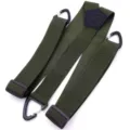Bretelle da lavoro regolabili con ganci a sgancio rapido per uomo resistenti per pantaloni - Stile a 3 Ganci / Verde militare
