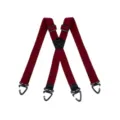 Bretelle da esterno rosso scuro con ganci in plastica triangolari, 3.8 cm, unisex. - 4 Ganci (Gancio Girevole) / Borgogna