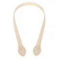 Asa de bolso de cuero PU beige, accesorio de repuesto DIY con agujeros preperforados - 1 Pieza / Blanco Roto