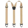 Bretelle elastiche kaki classiche per uomo e donna con clip metalliche e cinghie regolabili. - 3 Ganci (Gancio Girevole) / Kaki