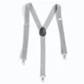 Tirantes grises en forma de Y para hombre con tres clips giratorios de metal plateado - Gris