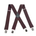 Bretelle elastiche marroni da uomo a schiena X con clip in metallo forti e parte in pelle SKU - 5x120cm / Marrone scuro