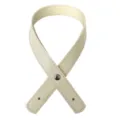 Correa corta de cuero PU beige pespunteada con remache metálico para bolsos DIY - 1 Pieza / Blanco Roto