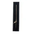 Black PU leather zipper strip detail for DIY handmade bags with gold metal zipper pull. - Black