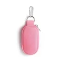 Piccola borsa di custodia rosa portatile con zip e gancio per portachiavi dettaglio. - Rosa