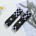 Cintura elastica regolabile senza fibbia con motivo a quadri bianco e nero molto chic. - Quadretti neri e bianchi - Coppia