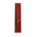 Red PU leather zipper strip DIY handmade bag accessory, with durable stitching holes. - Bright Red