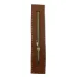 Brown PU leather zipper tape pre-punched DIY bag accessory smooth metal zipper for handmade purse. - Dark Brown