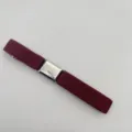 Cintura elastica per bambini con fibbia argentata tinta unita regolabile pantaloni - Borgogna