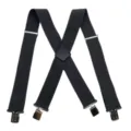 Bretelle elastiche nere da uomo a X con clip metalliche robuste e patch in pelle. - 5x120cm / Grigio scuro