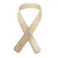 Correa corta de cuero PU beige con remache plateado y borde cosido para bolsos DIY - 1 Pieza / Beige