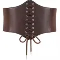 Cintura corsetto larga vintage da donna con lacci elastica accessorio modellante - Stile Corda Tonda Bordi Dipinti / Caffè